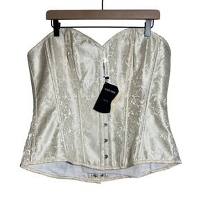 Corset‎ Story Instant Shape Overbust Corset in Cream Brocade UK 22 (US 18), NWT